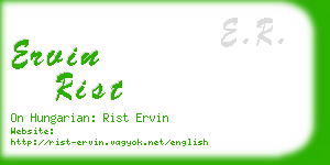 ervin rist business card